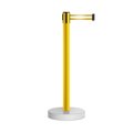 Montour Line Stanchion Belt Barrier WaterFillable Base Yellow Post 9ft.Y Ref. Belt MSW630-YW-YRH-90